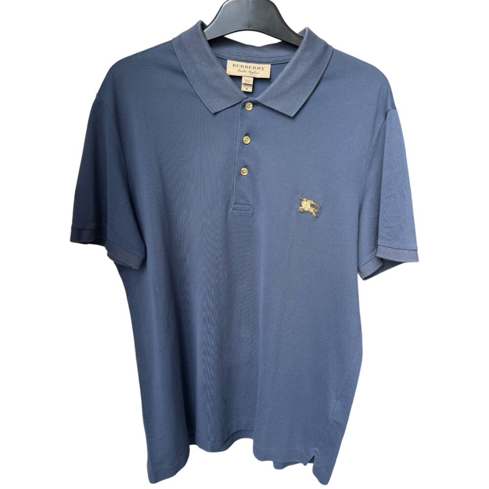 Burberry Polo Gold Logo Rare 100% Tag Gold Size‎ M